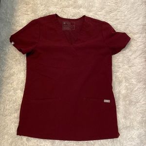 Figs maroon scrub top